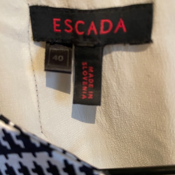 Escada Virgin Wool & Silk Plaid Printed Shift Dress.EU40  Black Cream Red - Picture 4 of 6